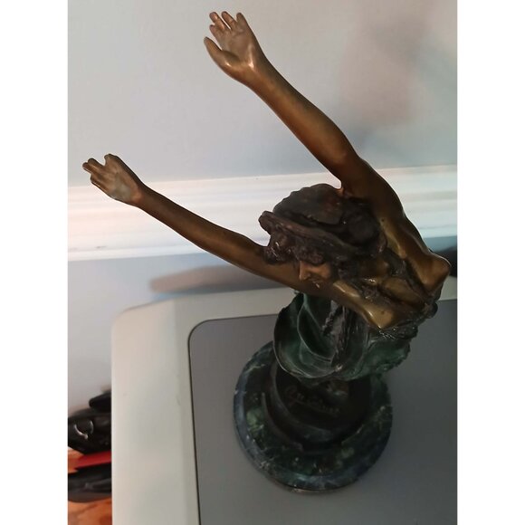 Vintage Claire Jeanne Robertine Colinet Bronze Sculpture "Swaying Dancer" - Picture 11 of 13